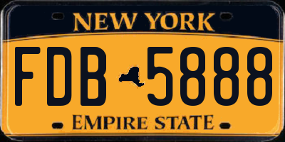 NY license plate FDB5888