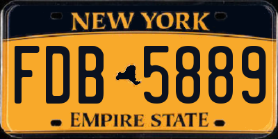 NY license plate FDB5889