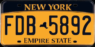 NY license plate FDB5892