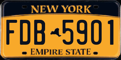 NY license plate FDB5901