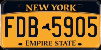 NY license plate FDB5905