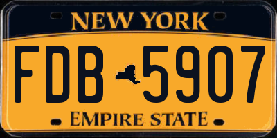 NY license plate FDB5907