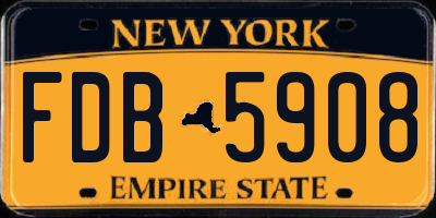 NY license plate FDB5908