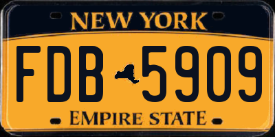NY license plate FDB5909