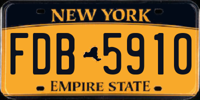 NY license plate FDB5910