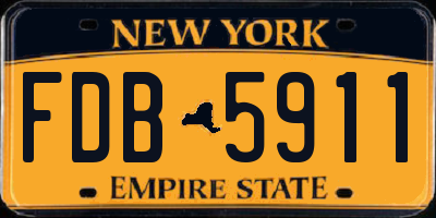 NY license plate FDB5911