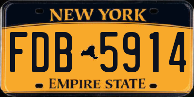 NY license plate FDB5914