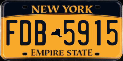 NY license plate FDB5915