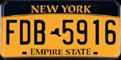 NY license plate FDB5916