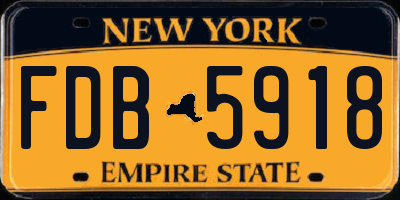 NY license plate FDB5918