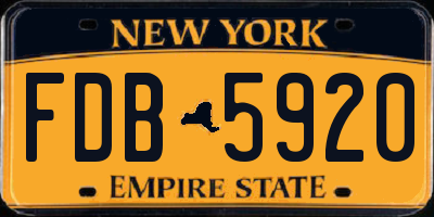 NY license plate FDB5920