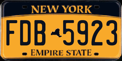 NY license plate FDB5923