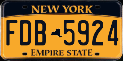 NY license plate FDB5924