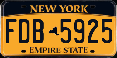 NY license plate FDB5925