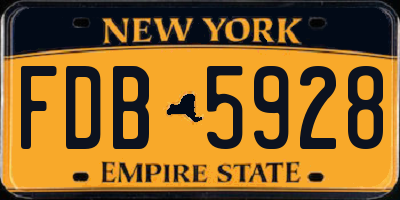 NY license plate FDB5928