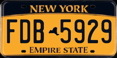 NY license plate FDB5929