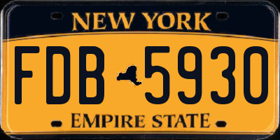 NY license plate FDB5930