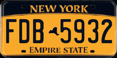 NY license plate FDB5932