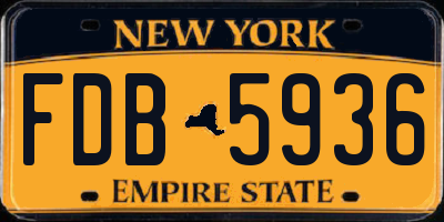 NY license plate FDB5936