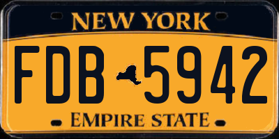 NY license plate FDB5942