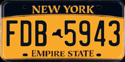 NY license plate FDB5943
