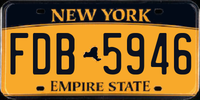 NY license plate FDB5946