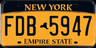 NY license plate FDB5947
