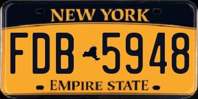 NY license plate FDB5948