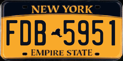 NY license plate FDB5951