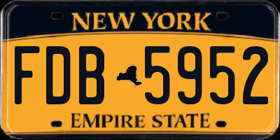 NY license plate FDB5952