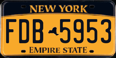 NY license plate FDB5953