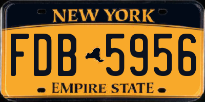 NY license plate FDB5956