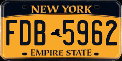 NY license plate FDB5962