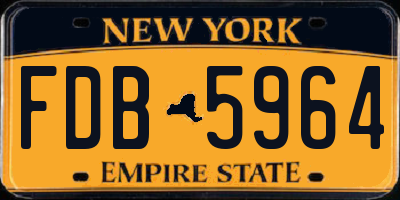 NY license plate FDB5964