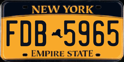 NY license plate FDB5965