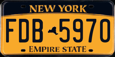 NY license plate FDB5970