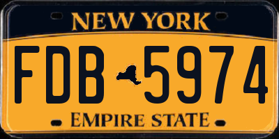 NY license plate FDB5974