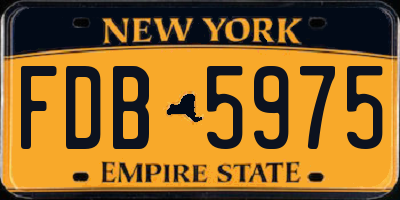 NY license plate FDB5975