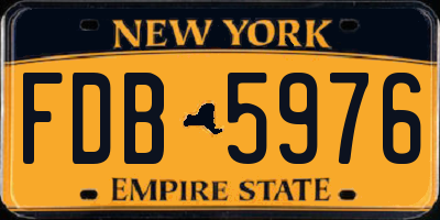 NY license plate FDB5976