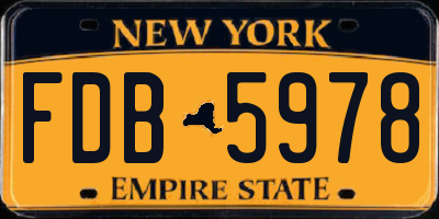 NY license plate FDB5978