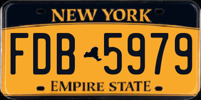 NY license plate FDB5979