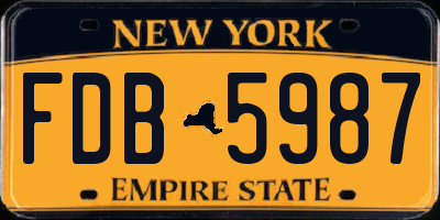NY license plate FDB5987