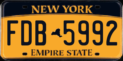 NY license plate FDB5992