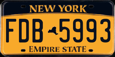 NY license plate FDB5993