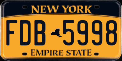 NY license plate FDB5998