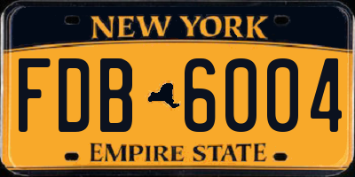 NY license plate FDB6004
