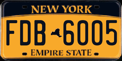 NY license plate FDB6005