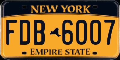NY license plate FDB6007