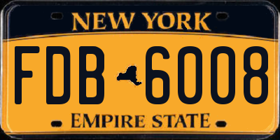 NY license plate FDB6008