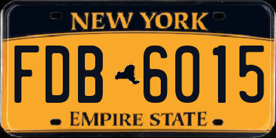 NY license plate FDB6015